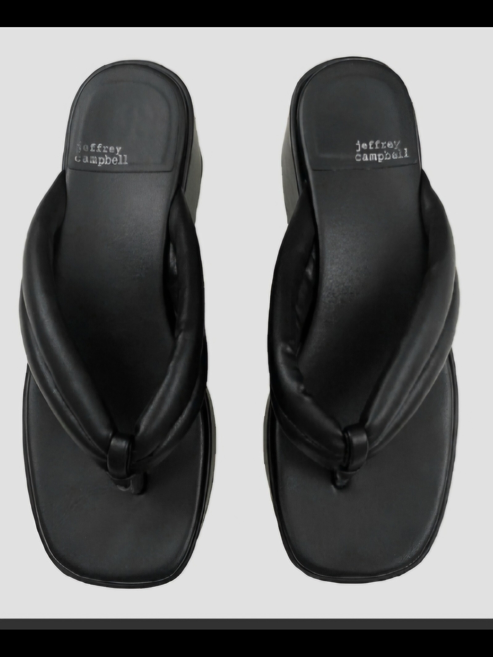 Jeffrey Campbell Black Padded Thong Sandals - Picture 1 of 4